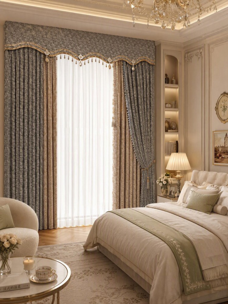 JINCHAN 10A Antibacterial Class A Curtains - Evening Rain Sleep Linen Blend