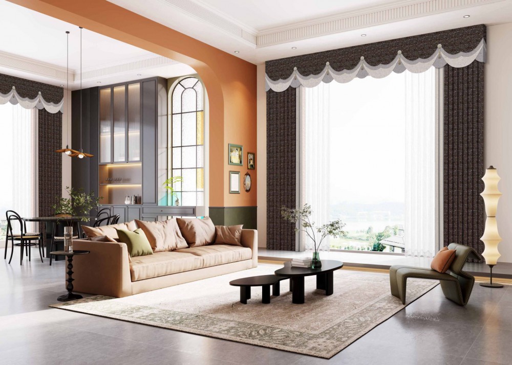 JINCHAN 10A Antibacterial Class A Curtains - Evening Rain Chill High-Precision Linen