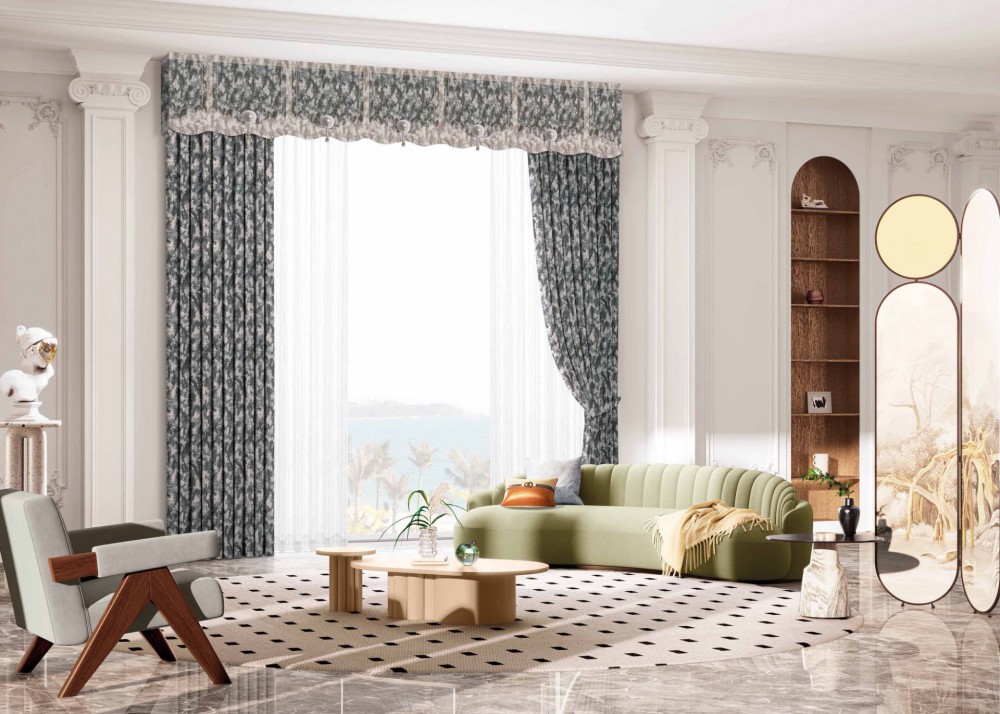 JINCHAN 10A Antibacterial Class A Curtains - Flower Shadow and Poetry High-Precision