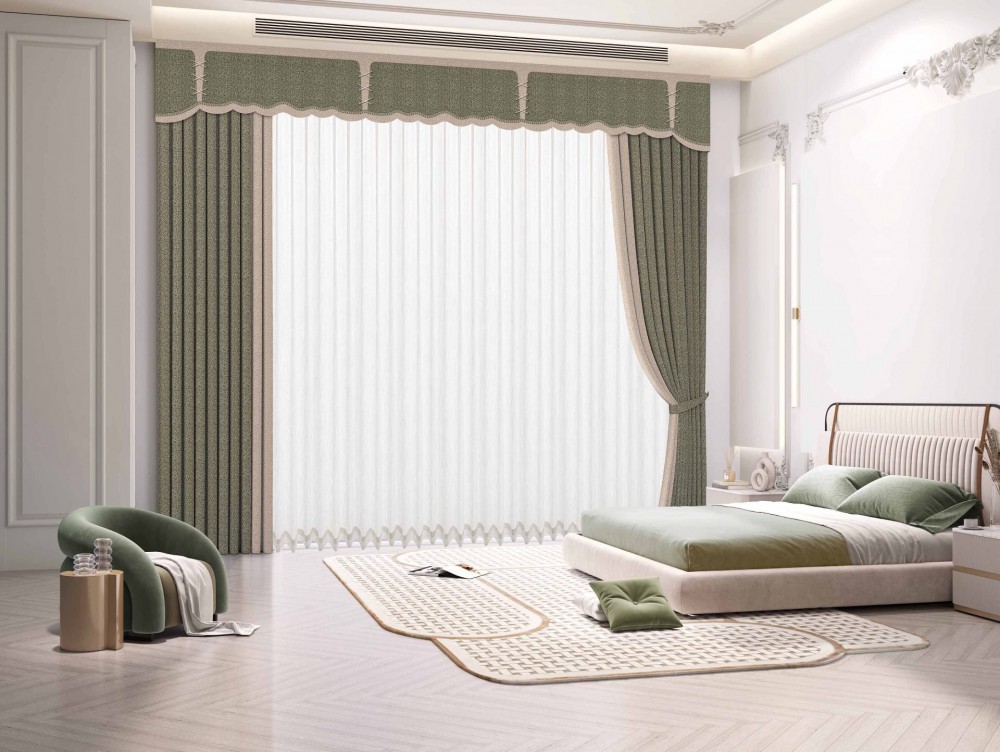 JINCHAN 10A Antibacterial Class A Curtains - Apricot Rain Seeking Spring High-Precision Linen